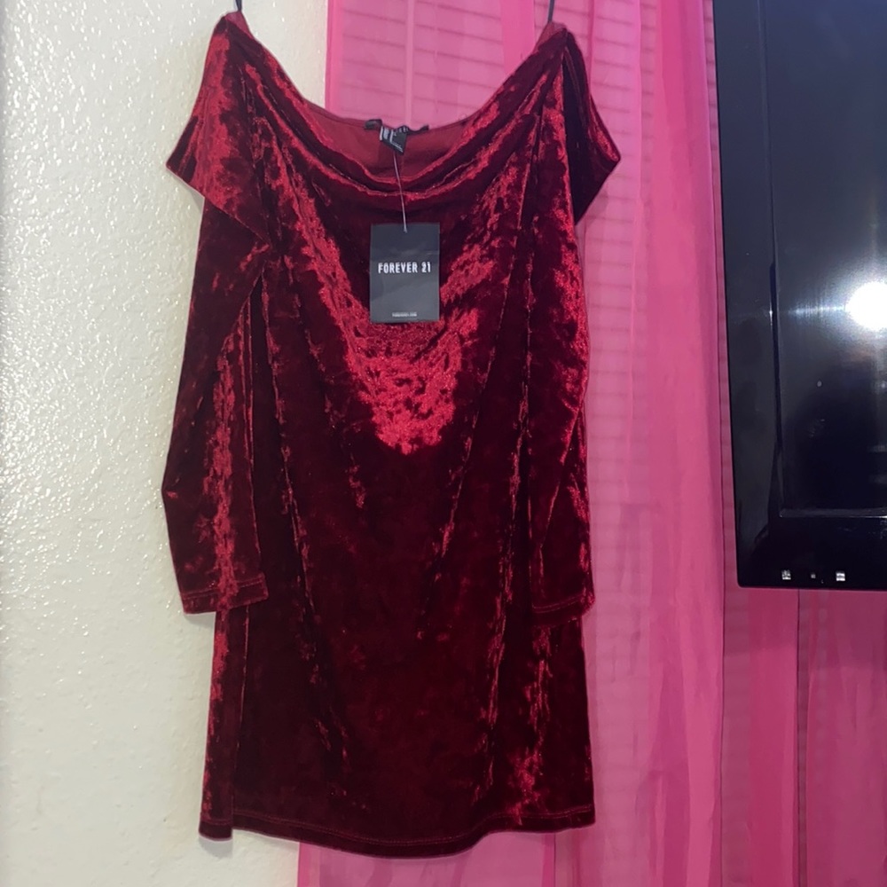 red velvet dress